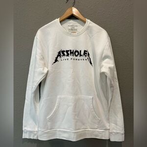 Assholes live forever Crewneck sweatshirt with kangaroo pocket Sz L EUC